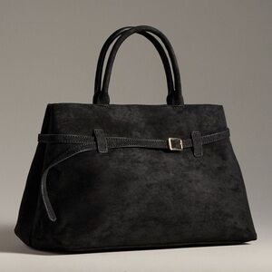 Black Suede Anthropologie Doctor tote Handbag